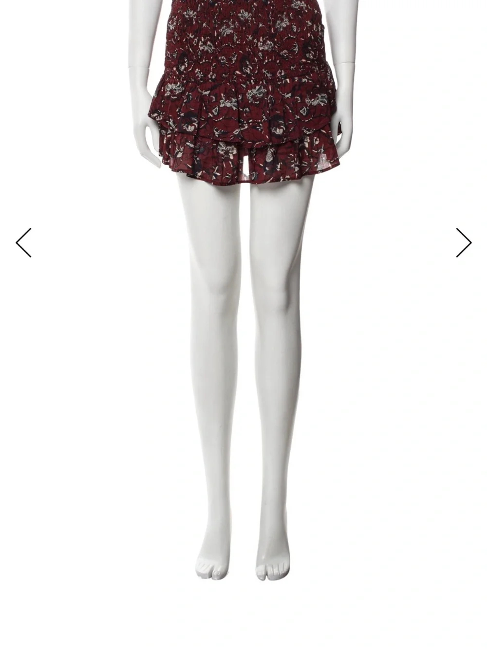 Isabel Marant Maroon Ruffle Tiered Women’s Skirt - Burgundy